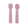 Load image into Gallery viewer, We Might be Tiny: Feedie Fork, Spoon &amp; Travel Case: Dusty Rose Pink - The Sensory Studio
