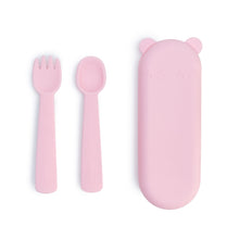 Load image into Gallery viewer, We Might be Tiny: Feedie Fork, Spoon &amp; Travel Case: Powder Pink