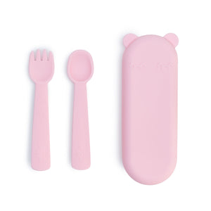 We Might be Tiny: Feedie Fork, Spoon & Travel Case: Powder Pink
