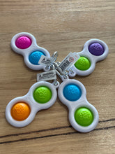 Load image into Gallery viewer, Simpl Dimpl Mini Fidget Keyring: White/Multicolour