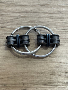 Bike Chain Flip and Twist Fidget - Grey / Black