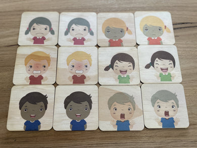 5 Little Bears: Wooden Emotions Memory Game