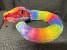 Load image into Gallery viewer, Coral the Rainbow Plush Snake 1.4kg