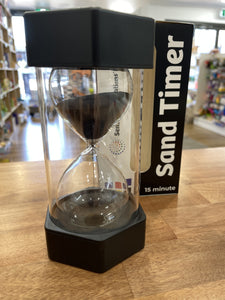 Coloured Sand Timer - 15 Minutes: Black