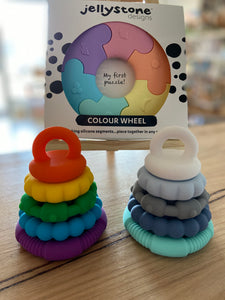 Jellystone Designs Rainbow Stacker Teether Toy - Ocean