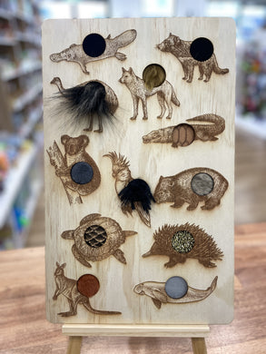5 Little Bears: Wooden Australian Animal Sensory Board