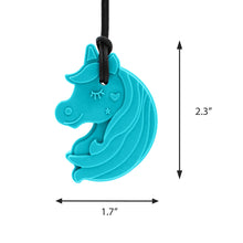 Load image into Gallery viewer, Ark Therapeutic Chewnicorn Unicorn Chew Necklace: Teal XT
