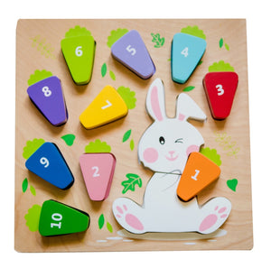Wooden 123 Carrot & Rabbit Puzzle