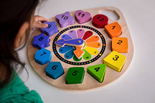 Load image into Gallery viewer, Wooden Shapes Clock Puzzle