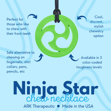 Load image into Gallery viewer, Ark Therapeutic Ninja Star Chew Necklace: Black XT