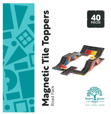 Learn & Grow Toys: Magnetic Tile Toppers: Road Pack