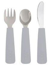 Load image into Gallery viewer, We Might be Tiny: Toddler Cutlery Set: Grey: On Sale was $39.00