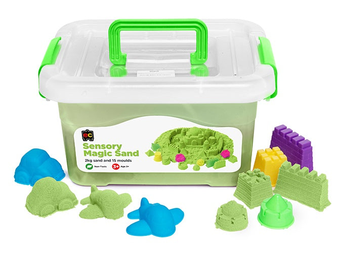 Sensory Magic Sand with Moulds 2Kg Green