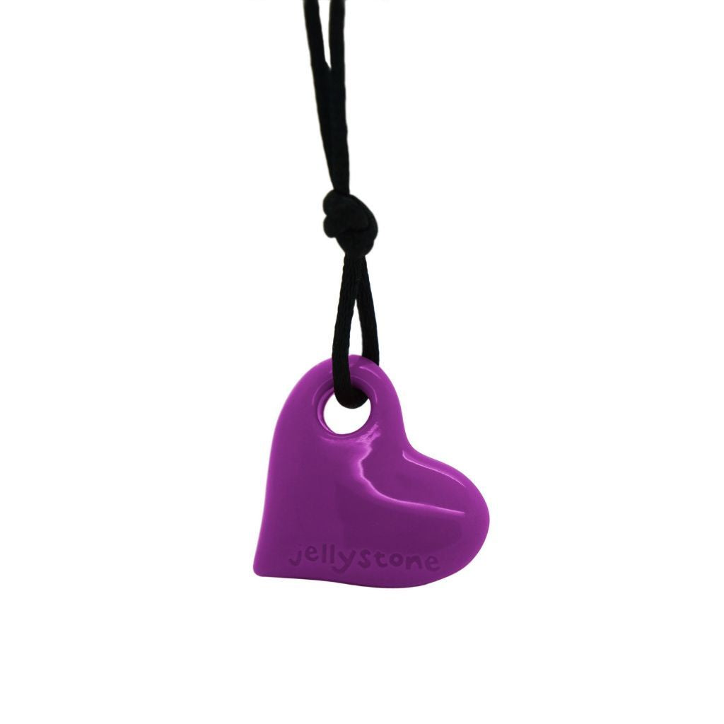 Jellystone Designs Chew Necklace: Heart - Purple
