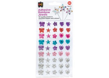 EC Adhesive Stickers: Rainbow Jewels (50 Pack)