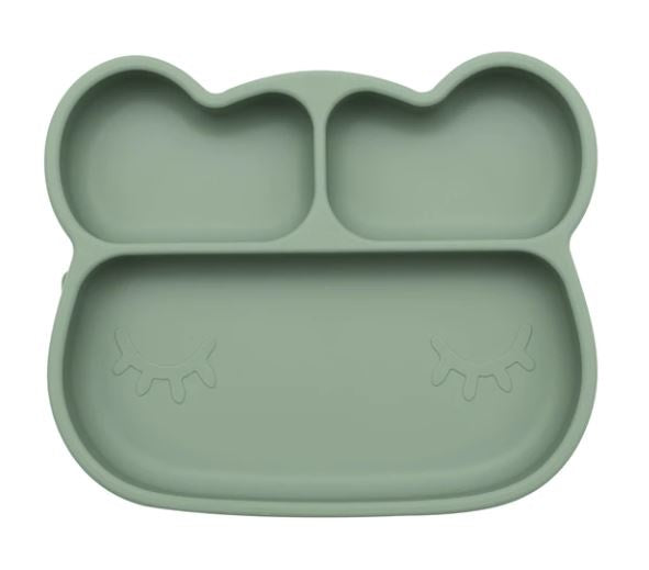 We Might be Tiny: Stickie Plate - Bear: Sage Green