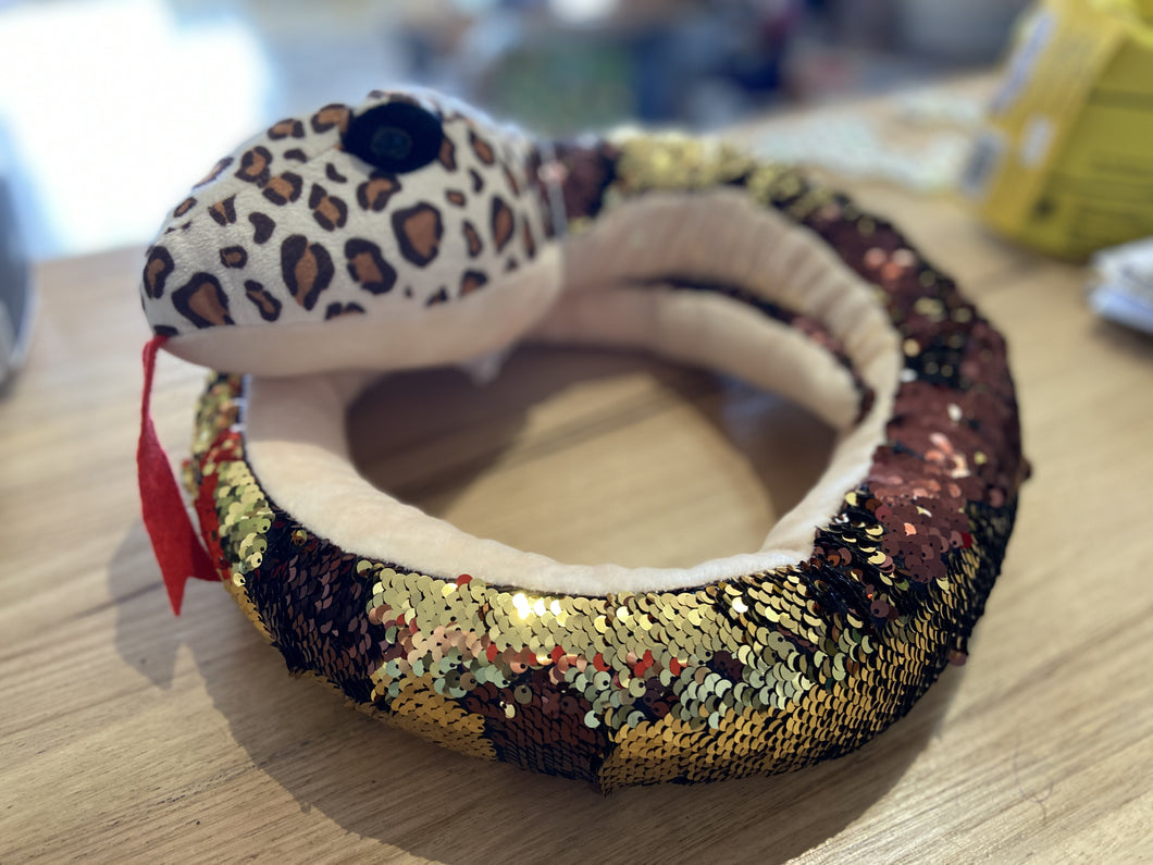 Goldie the Weighted Sequin Snake 1.6kg - Weighted Toy