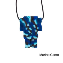Load image into Gallery viewer, Jellystone Designs Chew Necklace: Robot - Blue Camo - The Sensory Studio