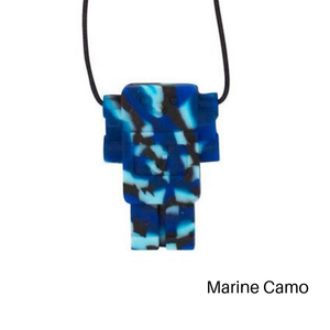 Jellystone Designs Chew Necklace: Robot - Blue Camo