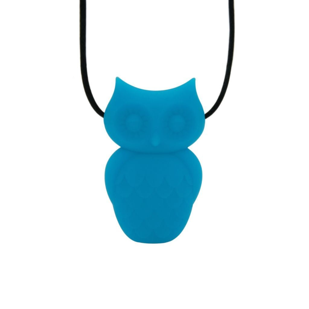 Jellystone Designs Chew Necklace: Owl - Blue