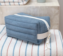 Load image into Gallery viewer, Fabelab Quilted Toiletry Bag - Chambray Blue: On Sale Was $42.95