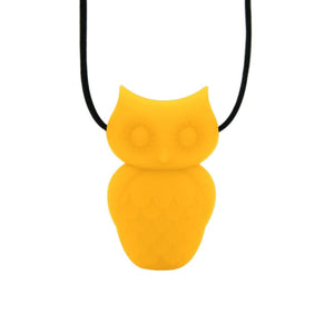 Jellystone Designs Chew Necklace: Owl - Yellow