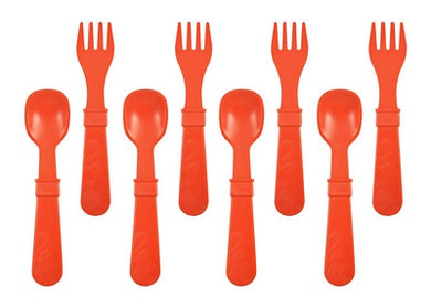 RePlay Utensils Fork/Spoon 8 Pack: Red