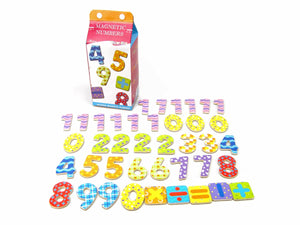 Wooden Magnetic Numbers in a Milk Carton