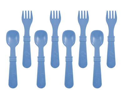 RePlay Utensils Fork/Spoon 8 Pack: Denim