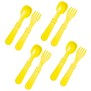 RePlay Utensils Fork/Spoon 8 Pack: Yellow