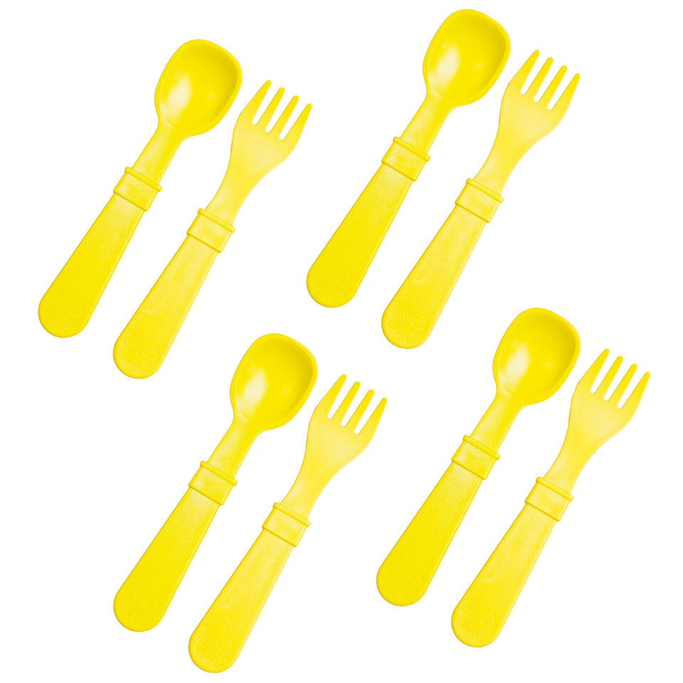 RePlay Utensils Fork/Spoon 8 Pack: Yellow