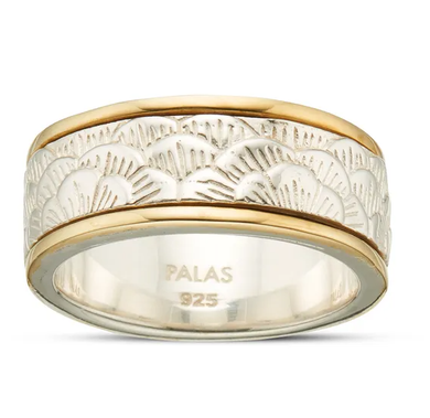 Palas Jewellery Lotus Meditation Spinning Ring: Size Large