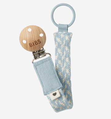 BIBS Pacifier Clip - Baby Blue / Ivory