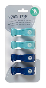 All 4 Ella Pram Pegs 4 Pack: Blue / Navy: On Sale Was $17.95