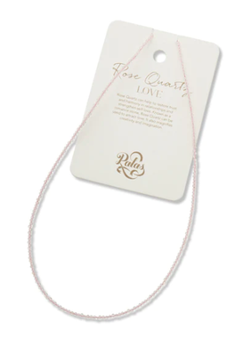 Palas Jewellery Empower Gem Necklace 44.5cm: Rose Quartz (love)