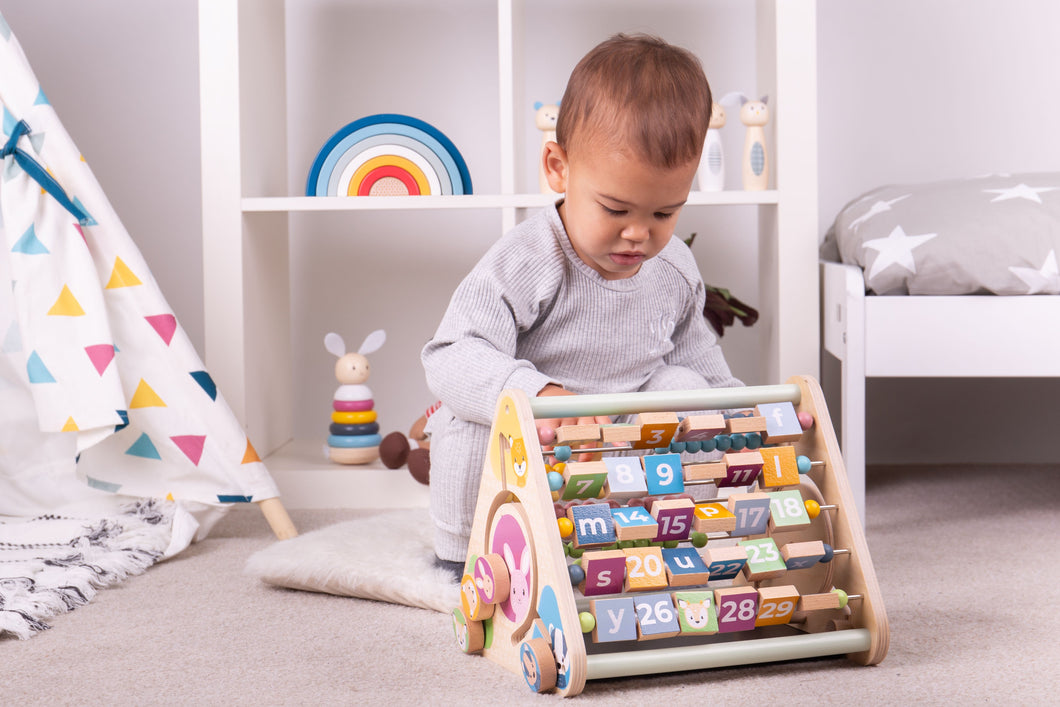 Bigjigs Toys Wooden Triangular Educational Abacus Activity Set