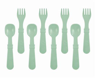 RePlay Utensils Fork/Spoon 8 Pack: Sage