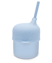 Load image into Gallery viewer, We Might be Tiny Silicone Sippie Cup Set: Powder Blue