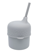 Load image into Gallery viewer, We Might be Tiny Silicone Sippie Cup Set: Grey