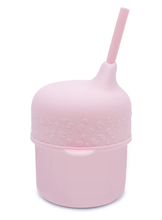 Load image into Gallery viewer, We Might be Tiny Silicone Sippie Cup Set: Powder Pink