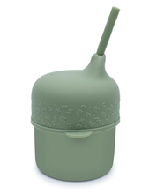 Load image into Gallery viewer, We Might be Tiny Silicone Sippie Cup Set: Sage