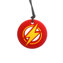 Load image into Gallery viewer, Jellystone Designs Chew Necklace: Lightening Bolt - Red - The Sensory Studio